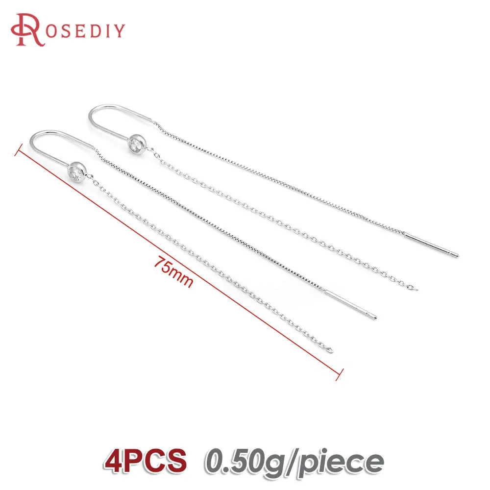 18K Gold Color Tassel Chain Stud Earring Line Connect Chain Women's Earrings High Quality Accessories Rosediy official-website