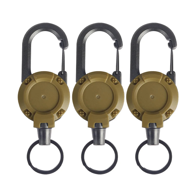 1-20PCS Outdoor Retractable Key Chain Mountaineering Buckle Key Chain Anti-loss Anti-theft High Rebound Metal Easy To Pull
