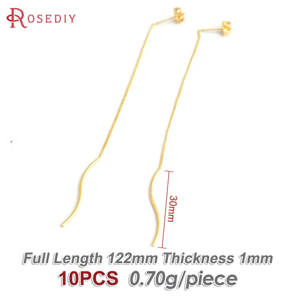 18K Gold Color Tassel Chain Stud Earring Line Connect Chain Women's Earrings High Quality Accessories Rosediy official-website