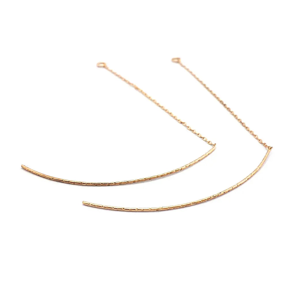 18K Gold Color Tassel Chain Stud Earring Line Connect Chain Women's Earrings High Quality Accessories Rosediy official-website