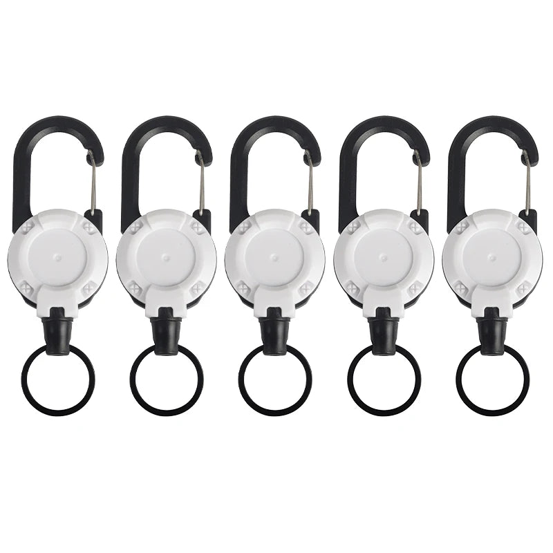 1-20PCS Outdoor Retractable Key Chain Mountaineering Buckle Key Chain Anti-loss Anti-theft High Rebound Metal Easy To Pull