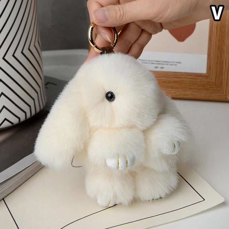 15cm Women's Rabbit Fur Keychain Bag Car Pendant Jewelry Decoration Fashionable Accessory for Bags And Gifts