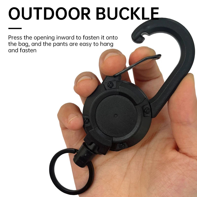 1-20PCS Outdoor Retractable Key Chain Mountaineering Buckle Key Chain Anti-loss Anti-theft High Rebound Metal Easy To Pull