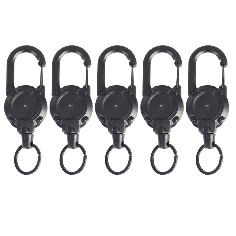 1-20PCS Outdoor Retractable Key Chain Mountaineering Buckle Key Chain Anti-loss Anti-theft High Rebound Metal Easy To Pull