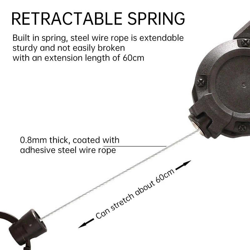 1-20PCS Outdoor Retractable Key Chain Mountaineering Buckle Key Chain Anti-loss Anti-theft High Rebound Metal Easy To Pull