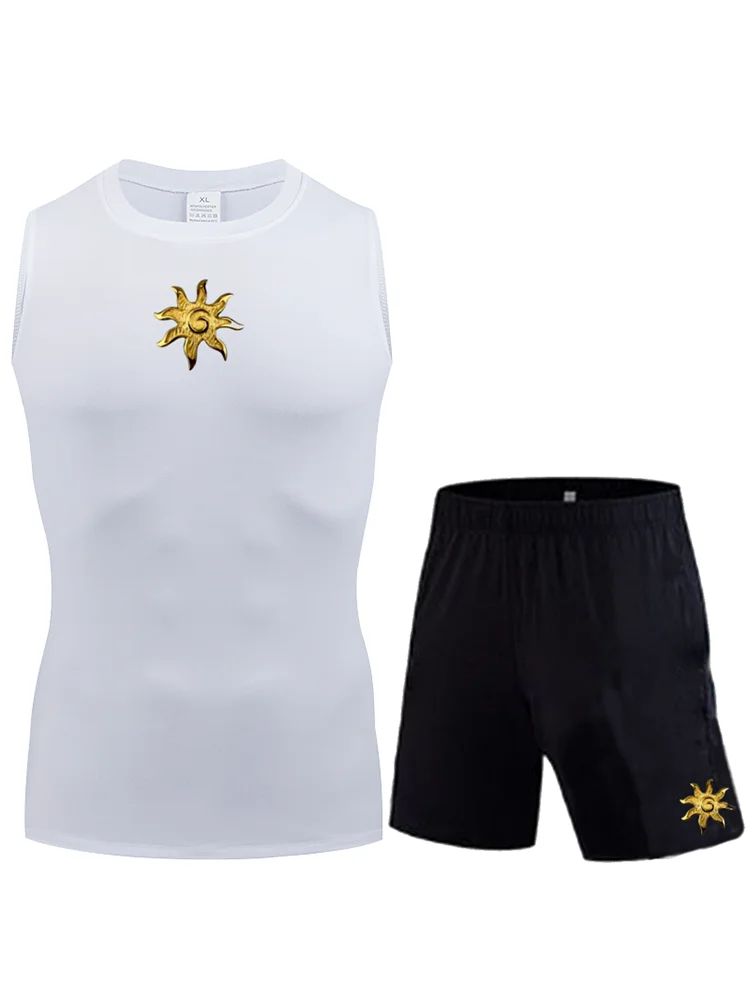 2026  Men's Lightweight Running Fitness T-Shirt Casual Training Sports Set Exercise Slow Running Leg Protector for Active Men