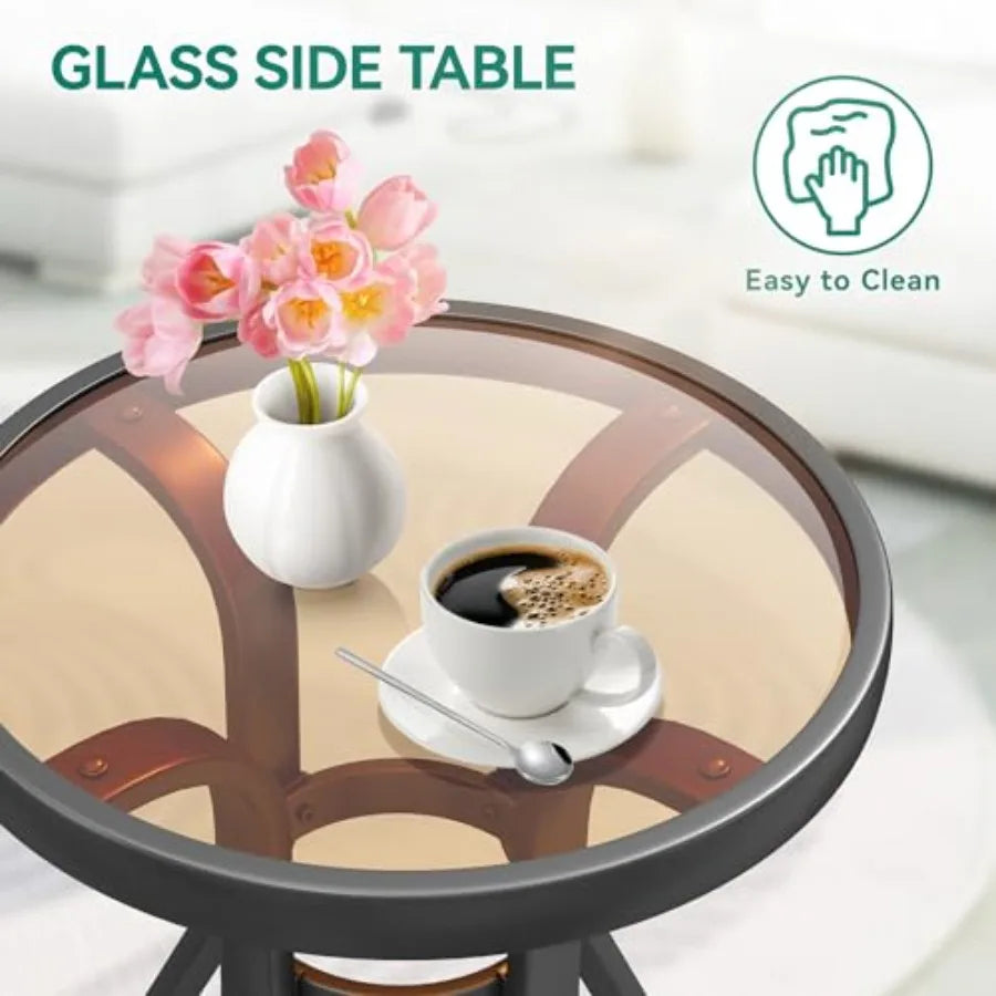 YITAHOME 3-Piece Outdoor Patio Bistro Set All-Weather Rattan Conversation Chairs Wicker Furniture C Spring Motion Chairs for Ba