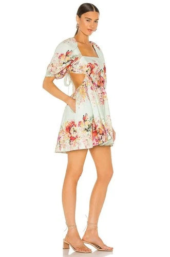 Zimmermann Women’s Mae Cut Out Mini Linen Dress, Size 0